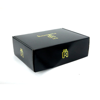 Caja de sombrero con logotipo personalizado, embalaje negro para ropa