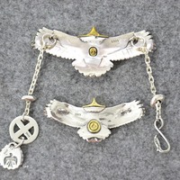Ensemble de pendentifs aigle tendance et élégant avec turquoise, personnalisé, tendance rétro, pendentif indien, style hip-hop