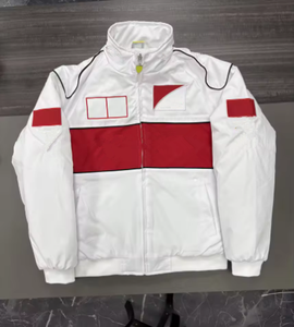 Nouvelle combinaison de course pour homme 2026, rouge, tendance, pour sports de plein air, <span class=keywords><strong>F1</strong></span>, kart, moto, équipe <span class=keywords><strong>Ferrari</strong></span>, broderie personnalisée du logo, <span class=keywords><strong>veste</strong></span> BULL - Product Image 2