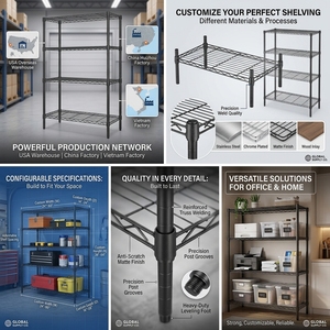 Scaffale di Stoccaggio in Acciaio a 6 Ripiani NSF, Unità di Scaffalatura Cromata, Scaffali Metallici per Garage, Ripiani in Filo Metallico per <span class=keywords><strong>Camera</strong></span> da Letto e Cucina - Product Image 6
