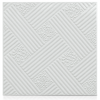 Panneaux de plafond en gypse laminés PVC modernes, carreaux carrés en vinyle résistants à l'humidité pour plafonds suspendus en T-Grid