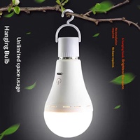 Ampoule à vis E27 rechargeable par USB alimentée par batterie avec variateur de lumière tricolore et fonction de minuterie pour usage en jardin