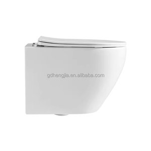 Prix de gros <span class=keywords><strong>toilette</strong></span> P-trap salle de bain mural sans rebord couverture de siège souple ingénierie blanc en céramique <span class=keywords><strong>toilette</strong></span> tenture murale <span class=keywords><strong>toilette</strong></span> - Product Image 6
