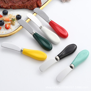 Coltello da burro in acciaio inossidabile 430 manico in ceramica spargitore di marmellata di formaggio cremoso coltello da formaggio in metallo per uso domestico prodotto - Product Image 4