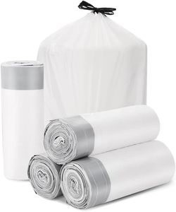Bolsas de Basura de Plástico con Cordón, Bolsas de Basura Gruesas, Elásticas, Impresas, Transparentes, Desechables y Reciclables para Baño y Oficina - Product Image 6