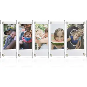 Magnetic 3-Inch Mini Acrylic Photo Frame Resin Frame Display Table Wedding Parties Home Refrigerator Decoration Favorite Photos