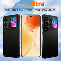 Smartphone Android 5G 2026 New S26 Ultra 108MP Layar Besar 7,3 Inci 16GB+1TB Android 15 Tidak Terkunci Dual SIM Sidik Jari Wajah 108MP