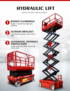 จัดส่งตรงจากโรงงาน แท่นยกแบบกรรไกรเคลื่อนที่ได้ ขนาด 4ม. 6ม. 8ม. 10ม. 12ม. 14ม. ขับเคลื่อนด้วยตัวเอง สำหรับงานบนที่สูง - Product Image 4