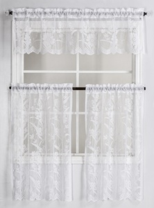 Ensemble de 3 cantonnières de rideaux de cuisine blancs transparents de 14 pouces pour l'habillage de fenêtre de cuisine - Product Image 4