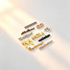 Polished Custom Metal <b>Name</b> Plates Custom Own Logo Sewable Brand <b>Labels</b> Private Metal Tags for Clothing and Handbags - Product Image 3