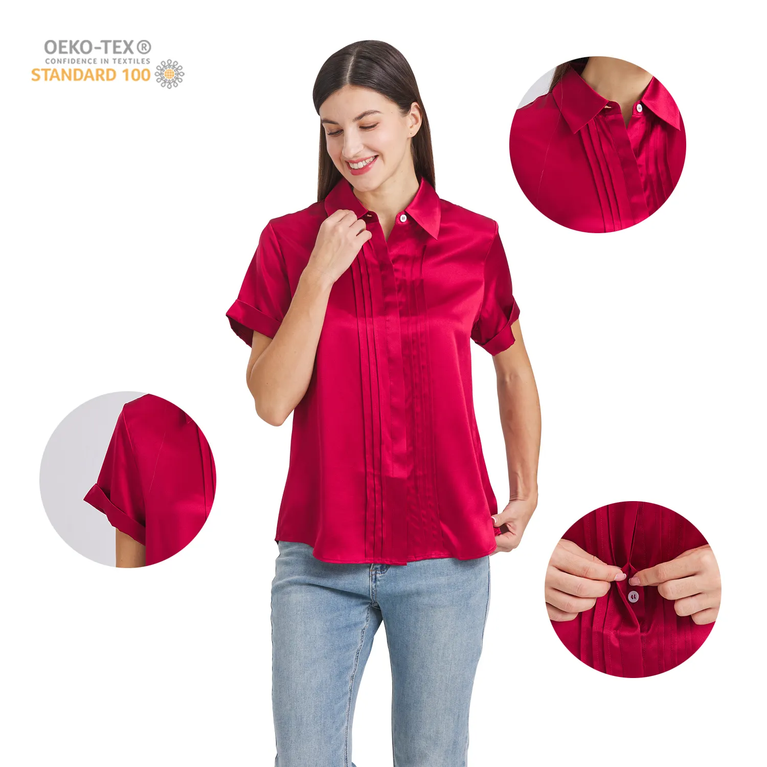 LOGO personalizzato di alta qualità 100% abbigliamento di seta di gelso camicie realizzate in fabbrica alla perfezione