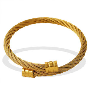 กำไลข้อมือแฟชั่น สร้อยข้อมือและกำไล สแตนเลส 316L ชุบทอง 14k 18k PVD สำหรับผู้หญิง - Product Image 5