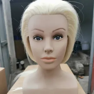 Новые головы манекена для обучения лицу, 100% человеческие волосы/тренировочные головы