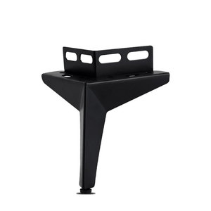 Pied de meuble robuste avec base en caoutchouc pour support de matelas, design contemporain noir mat titane - Product Image 2