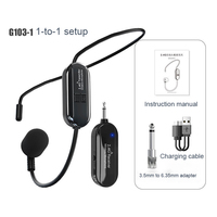 G106-2 G103 G106 Microphone sans fil d'usine pour bandeau chanteur casque portable Microphone détachable sans fil pour l'enseignement