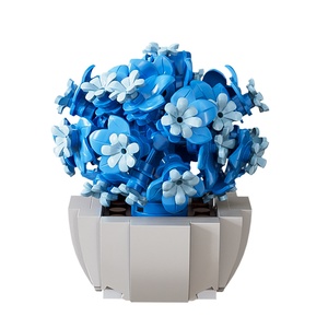 Compatible con bloques de plástico ABS, plantas suculentas de múltiples formas, ramos de rosas, flores eternas, ensamblaje de plantas - Product Image 5