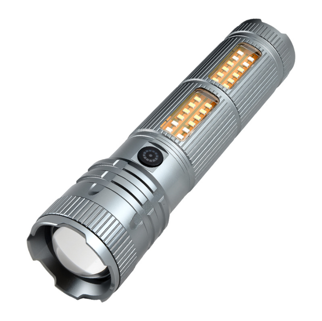 Ultra-bright LED Emergency Patrol Flashlight with Long Battery Life Laser Beam Rechargeable Emergency Light Rated