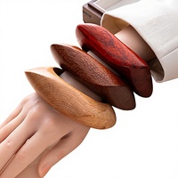 Bracelet en bois géométrique vintage fait main, carré, hexagonal, rétro, accessoire de bijouterie en bois pour femmes et hommes, vente en gros