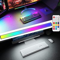 Luz Nocturna Ambiental RGB con Interruptor/Control Remoto, Lámpara de Mesa USB Regulable, Retroiluminación para Smart TV, Monitor de Juegos, Ritmo Sinfónico