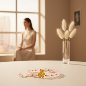 Tao Zhi Yao Yao Plata de Ley 925 con Jade de Hotan, Cristal Rosa Electrochapado, Flor de Cerezo, Estilo Dulce y Lindo, Flor de Instagram - Product Image 6