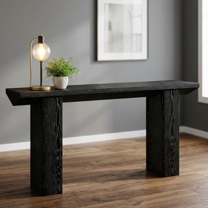 Long <b>Black</b> Wooden <b>Console</b> Table for Sofa or Entryway - Product Image 2