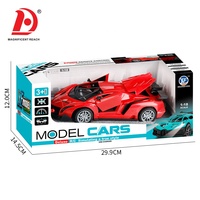 HUADA Coche de Carreras RC 1/18 de 5 Canales con Puertas Abatibles, Coche Deportivo de Control Remoto de Alta Velocidad, Juguete de Vehículo por Radio para Niños