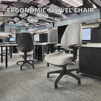 Chaise de bureau ergonomique pivotante double fonction pour chambre à coucher, avec dossier inclinable confortable en tissu, design moderne pour le personnel et l'étude