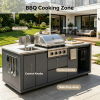 Cuisine extérieure modulaire entièrement équipée, compacte, durable et personnalisable pour les lieux commerciaux