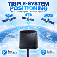 Antenne magnétique triple système GPS BDS GLONASS à gain élevé 28dBi, étanche IP67, 50 ohms, câble RG174, connecteur SMA mâle pour véhicule ferroviaire