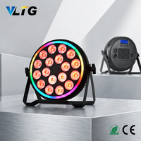 Projecteur LED VLTG 18x8W RGBW avec anneau halo RGB, télécommande DMX, éclairage de scène pour mariage et fête