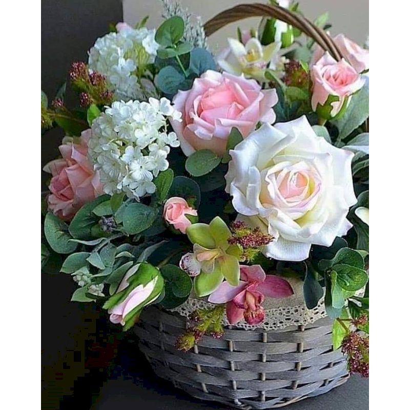 4902 cesta de flores rosa