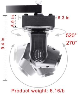 Faro Mini Gobo da Palco 50W <span class=keywords><strong>con</strong></span> Testa Mobile <span class=keywords><strong>LED</strong></span> DMX512, Telecomando Wireless 540/180 Pan/Tilt, 9/11 Canali, IP33 - Product Image 4