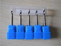 Alat Tungsten CNC baja 5A, pemotong penggilingan Spiral seruling tunggal 3.175/4/6/8/10/12mm ukuran