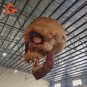 หัวกะโหลกเป่าลมแบบแขวนพร้อมไฟ LED ตกแต่งงานปาร์ตี้ฮาโลวีน - Product Image 3