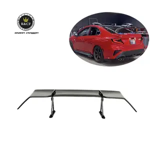 Sti-P Style Carbon Fiber Swan-neck High Wing Rear Trunk Deck Tail Spoiler Fit For Subaru WRX S4 2022