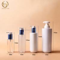 Bouteille PET à épaule plate et fond rond avec pompe à verrouillage gauche-droite 30ml 60ml 80ml 120ml 200ml 400ml