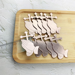 10PCS Délicat Cupcake Toppers sur le thème chrétien avec décor de croix en acrylique pour les célébrations de baptême et les fêtes de première communion - Product Image 2