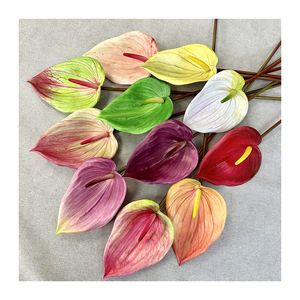 Meichun ใบบัวแบบนิ่มขนาดใหญ่ลายดอกบัวสีแดงหน้าวัวสำหรับตกแต่งเค้าโครงงานแต่งงานคู่<span class=keywords><strong>ม</strong></span>ือจัดดอกไม้ประดิษฐ์ - Product Image 5