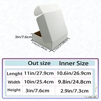Juego de 25 Cajas de Cartón Corrugado Rectangulares Blancas Reciclables de 11x10x3 Pulgadas para Envíos, Cajas de Almacenamiento para Pequeñas Empresas