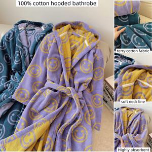 कस्टम पैटर्न विंटेज स्नान वस्त्र वस्त्र गाउन राहत जैक्वार्ड कपास टेरी बाथरोबे - Product Image 3