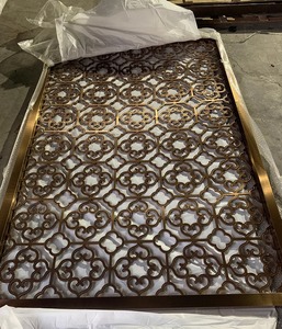 Partición decorativa Divisor de pared moderno <span class=keywords><strong>Separador</strong></span> de pantalla <span class=keywords><strong>Separador</strong></span> de acero inoxidable Divisor de salón de particiones doradas - Product Image 4