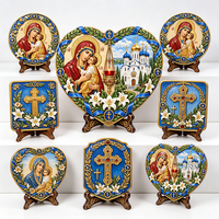 Ornamento da Tavolo in Resina UV 3D Personalizzato, Icona della Vergine Maria Ortodossa, Decorazione Religiosa Cristiana per la Casa, Produzione OEM ODM