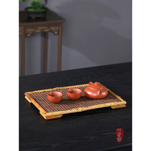 Bamboo Woven <b>Tea</b> <b>Tray</b> Square Handmade Traditional Chinese Style Dry Brewing Serving <b>Tray</b> For Kung Fu <b>Tea</b> - Product Image 5