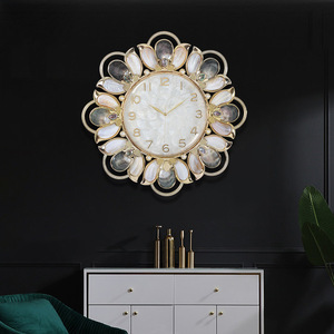 European Style Light Luxury Wall <b>Clock</b> Round Silent <b>Battery</b> Powered Living Room Home Decoration - Product Image 4