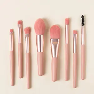 Portable Competitive Price Portable Colorful Quality 8pcs Makeup Brush Set with Bag for Travel