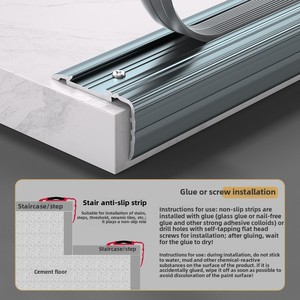 Piezas de escalera de aleación de aluminio de diseño moderno, tira antideslizante en forma de L, protector de esquina anticolisión en forma de 7 <span class=keywords><strong>para</strong></span> escalón de Metal de seguridad - Product Image 4