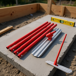 Kit d'outils pour béton Bull Float 8'' en alliage de magnésium et d'aluminium, 4 poignées combinables, finition rouge, modèle D0100HA8YZY - Product Image 2