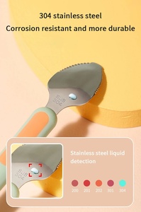 Cuchara de barro para raspar frutas de bebé, cuchara de acero inoxidable suave para alimentación, cuchara de fruta fácil de <span class=keywords><strong>comer</strong></span> para bebé, suministros para madre y bebé - Product Image 6