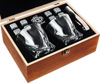 Ensemble de carafes à whisky en bois de pin écologique personnalisé en gros, accessoires de bar, plateaux à cocktails et à snacks, cadeau en bois