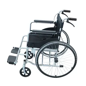 Zusammen klappbarer manueller Rollstuhl für behinderte Personen Langlebige und bequeme Stahl rollstuhl lösung